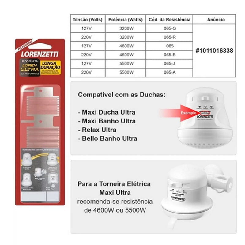 Resistência Ultra 3T 4600W 220V - Lorenzetti